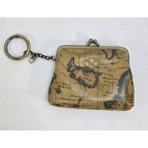 Patricia Nash kisslock world map wallet with‎ keyring